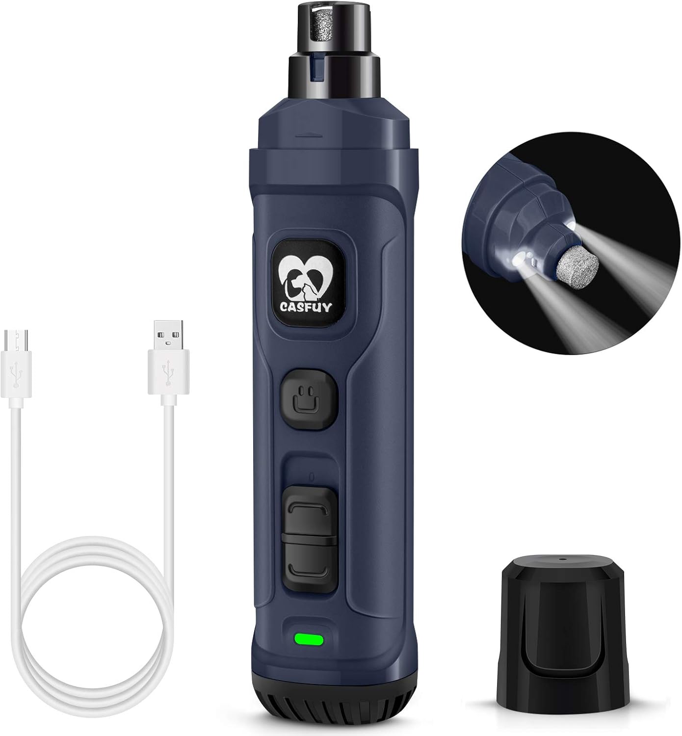 Casfuy™ LED Dog Nail Grinder – Professional 2-Speed Trimmer