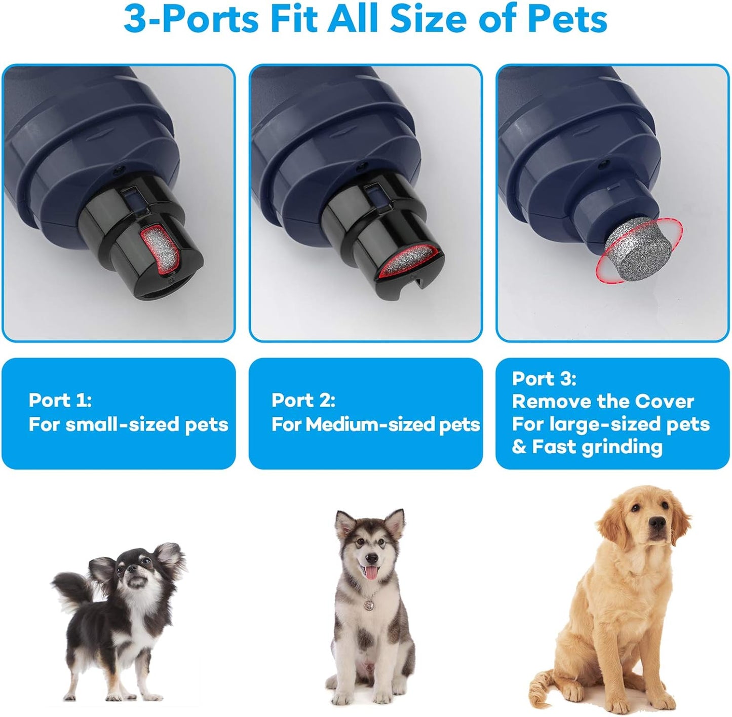 Casfuy™ LED Dog Nail Grinder – Professional 2-Speed Trimmer
